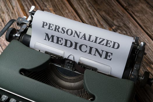 Close-up of a vintage typewriter with paper displaying 'Personalized Medicine' text.