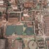 Aerial shot of a large wastewater treatment plant with a focus on environmental sustainability in Malaysia.